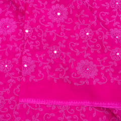 Pink Color Gerogette Thread Gota Embroidery