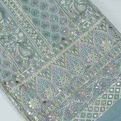 Light Blue Color Gerogette Thread Gota Embroidery