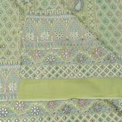 Pista Green Color Gerogette Thread Gota Embroidery