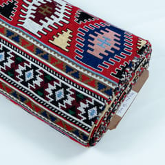 RED  WITH MULTICOLOR DESIGN JACQUARD