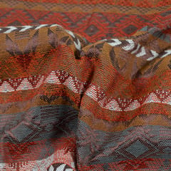 BROWN  WITH WHITE STRIPES JACQUARD