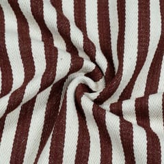 WHITE WITH BROWN STRIPES JACQUARD