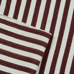 WHITE WITH BROWN STRIPES JACQUARD