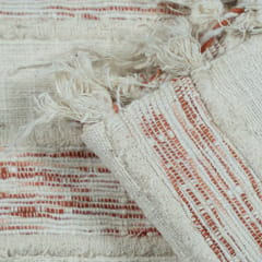 WHITE WITH RED STIPES JACQUARD
