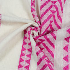 WHITE WITH PINK STRIPES JACQUARD