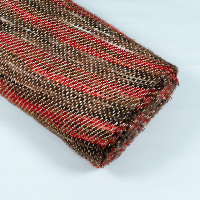 RED WITH BROWN JACQUARD