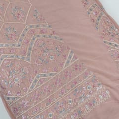 Onion Pink Color Georgette Embroidred Kali