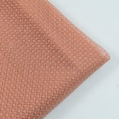 Peach Color Net Embroidery