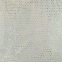 White Color Dola Silk Embroidery