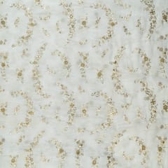 White Color Dyeable Chinon Chiffon Embroidery