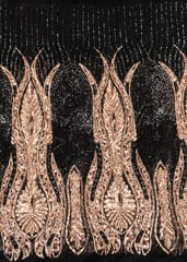 Black Color Net Embroidery