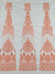 Peach Color Net Embroidred Kali