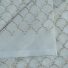 White Dyeable Organza Sequins Embroidery
