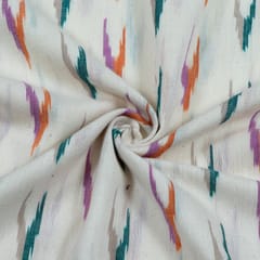 WHITE WITH MULTICOLOR IKAT
