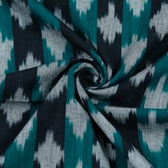 BLACK WITH GREEN GREY IKAT