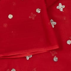 Red Color Georgette Embroidery