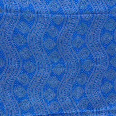 Blue Color Georgette Satin Bandhani Print
