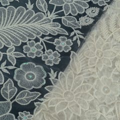 White Color Net Thread Embroidery