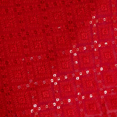 Red Color Georgette Lakhnavi Embroidery