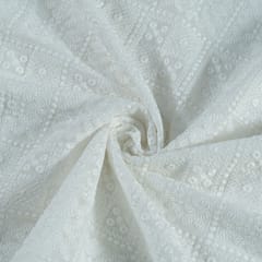 White Color Georgette Lakhnavi Embroidery