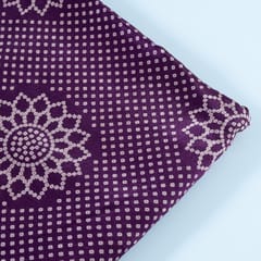 Purple Color Mashru Silk Ajrakh Print