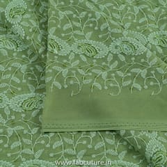 Green Color Georgette Embroidery (1Meter Piece)