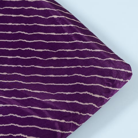 Purple Color Mashru Silk Ajrakh Print (1Meter Piece)