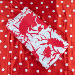 Red Color Zara Satin Print Set