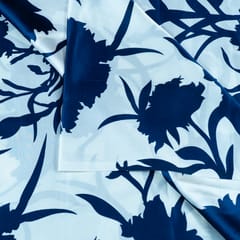 Blue Color Zara Satin Print