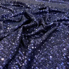 Blue Sequins Net Lycra Embroidery