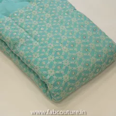 Firozi Muslin Embroidery Fabric