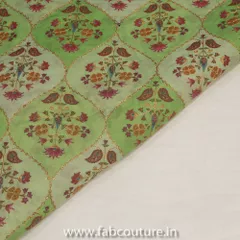 Multi Colour Upada Silk Embroidery Fabric