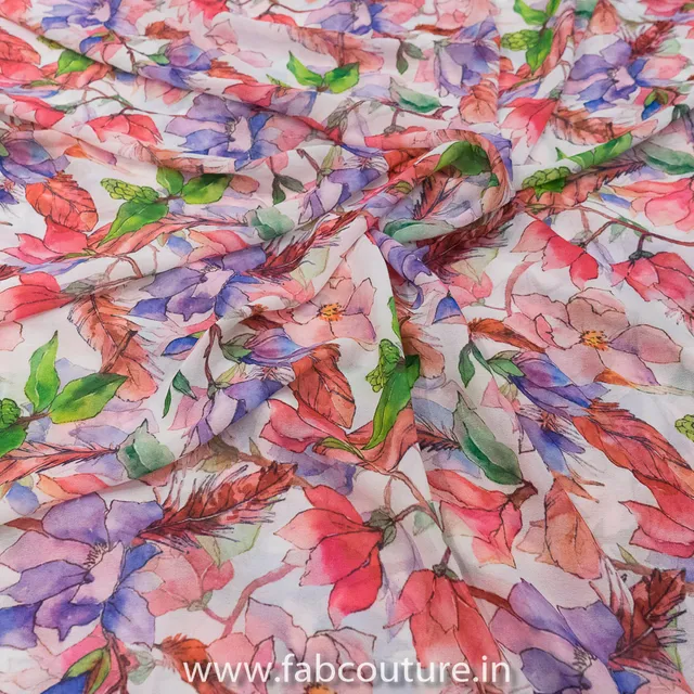 Multicolor Floral Georgette Digital Print