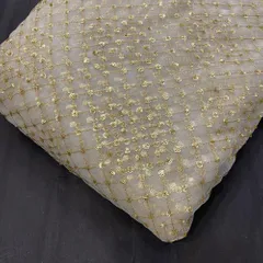 Golden Sequins Net Embroidery