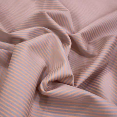 Peach Strips on Grey Glace Cotton Print