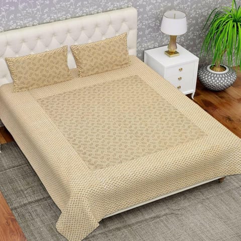 Procene Cut Paste King Size Double Bedsheet with 2 Pillow Covers