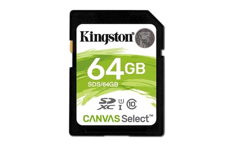 Kingston Canvas Select 64GB SDHC Class 10 UHS-I 80MB/s Flash Memory Card (SDS/64GB)