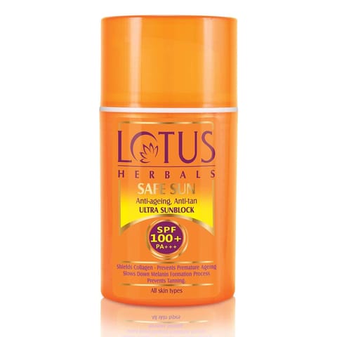 Lotus Herbals Safe Sun Anti Ageing Anti Tan Ultra Sunblock SPF-100+ PA+++, 30ml