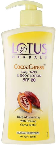 Lotus Herbals Cocoa Caress Daily Hand and Body Lotion SPF 20, 250ml