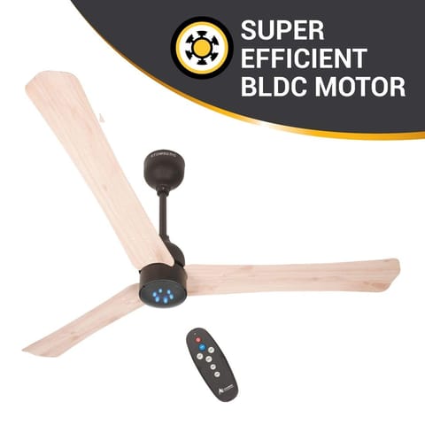Atomberg Renesa + Wooden 1400 mm BLDC Motor with Remote 3 Blade Anti Dust  Ceiling Fan (Natural Oakwood, Pack of 1)