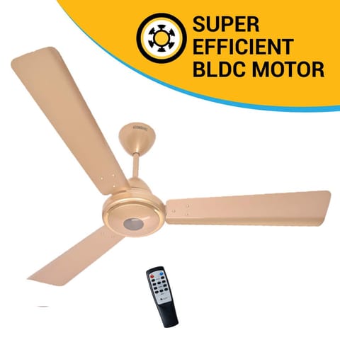 Atomberg Studio 1200 mm BLDC Motor with Remote 3 Blade Anti Dust Ceiling Fan (Studio Golden, Pack of 1)
