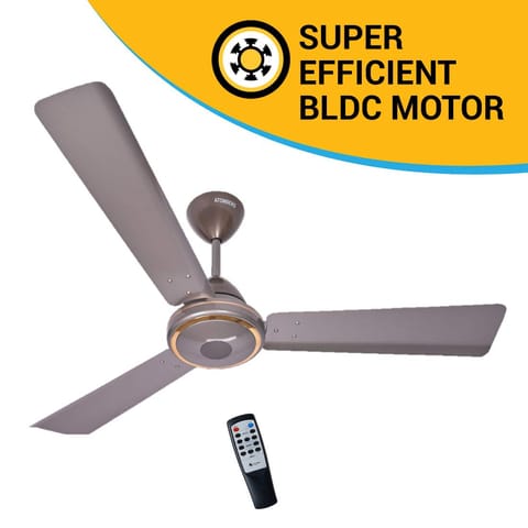 Atomberg Studio 1200 mm BLDC Motor with Remote 3 Blade Anti Dust Ceiling Fan (Sand Grey, Pack of 1)