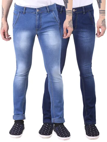 Van Galis Fashion Wear Blue Jeans For Men's-Pack of 2