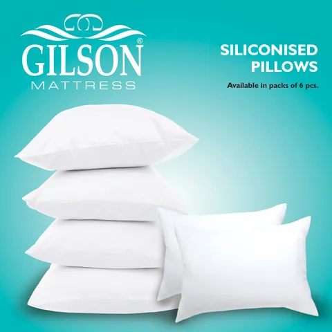 Gilson Pack Of 6 Siliconized Fiber Pillow (20x30)-White