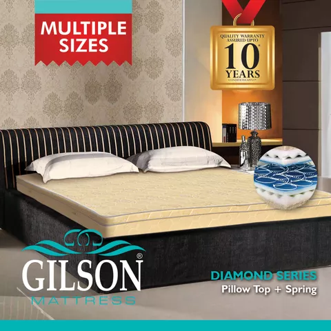 Gilson Diamond Series Pillow Top 10 Inch  Bonnell Spring Mattress