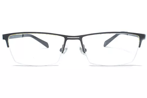 Black Rectangle Half Frame Large Size 57 Men & Women EyeGlasses