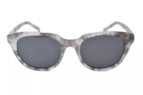 iZoom YC-1016-C4 White Grey Cat Eye Small Size 48 Women Sunglasses