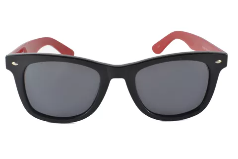 iZoom YC-1027-C4 Black-Red Grey Wayfarer Small Size 50 Men & Women Sunglasses