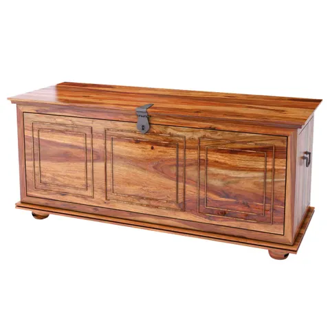 Vector Solid Wood Trunk Box In Honey Finish