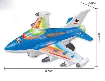 HARDIK TOYZ Electric Plane with 3D Lights and Music Toddler Toy Bump and GO (Colours May Vary)
